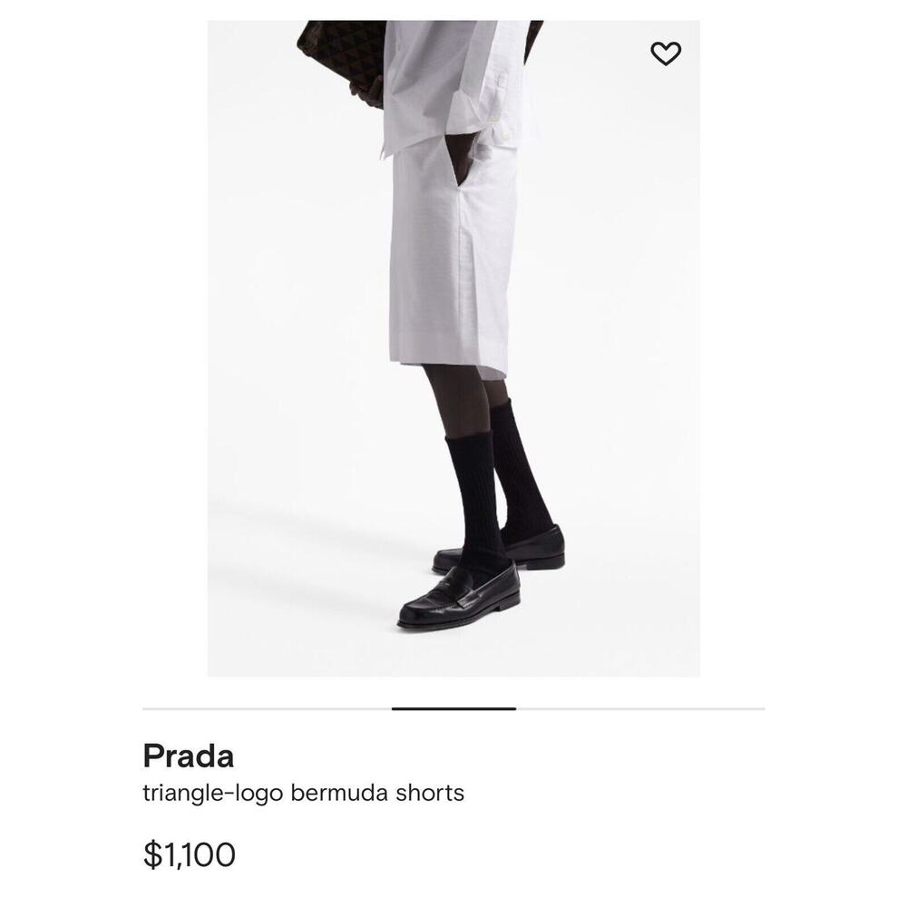 Prada White Logo Shorts - Men’s Size 50 Italian - EUC - AUTHENTIC - Picture 5 of 16